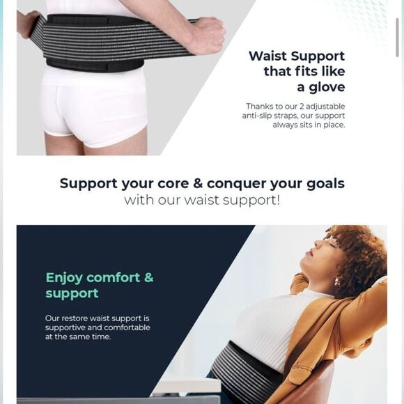 Back Brace For Men and women One Size Fits All Adjustable - Picture 4 of 6